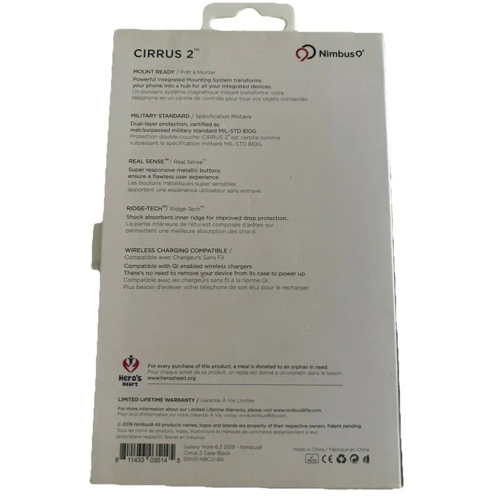 Nimbus9 Cirrus 2 Series Case for Samsung Galaxy Note10 - Black / Red Buttons